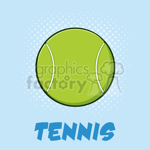 300x300 Tennis Ball Cartoon Vector Illustration Poster With Text