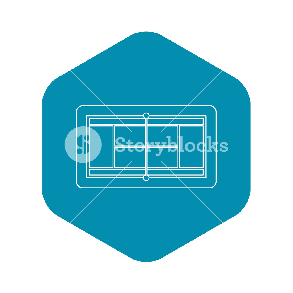 1000x1000 Tennis Court Icon Outline Illustration Of Tennis Court Vector