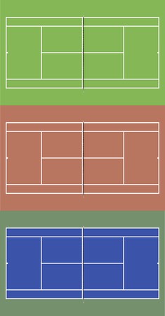 Tennis Courts Set Top View Vector Illustration 235x450 Tennis Courts Set Top View Vector Illustration