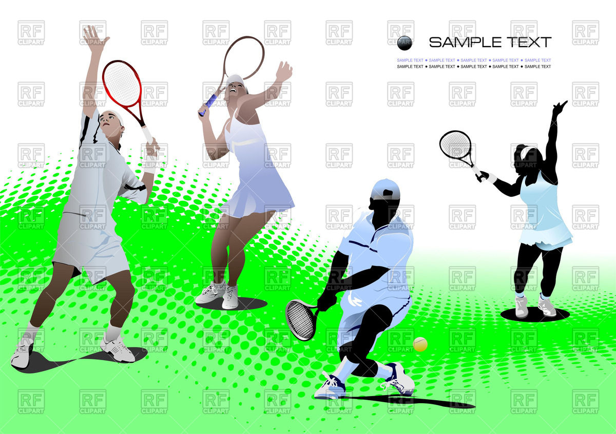 1200x847 Tennis Players On Tennis Court Vector Image Of People Leonido