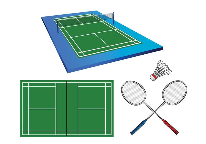 700x490 Badminton Court Vectors