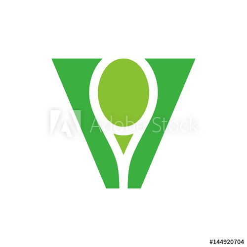 500x500 Tennis Logo Vector Letter V Logo