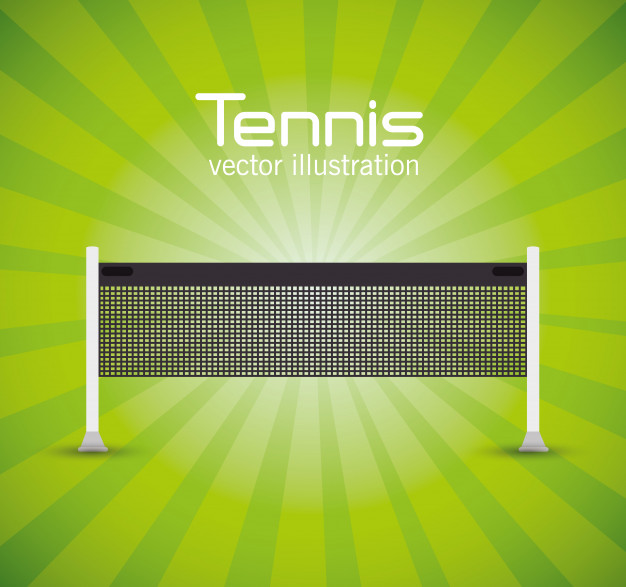 626x587 Tennis Net Green Bright Background Vector Illustration