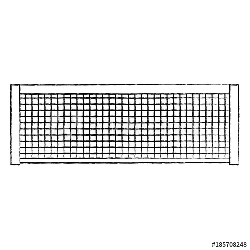 500x500 Tennis Net Icon Image Vector Illustration Design Black Sketch Line