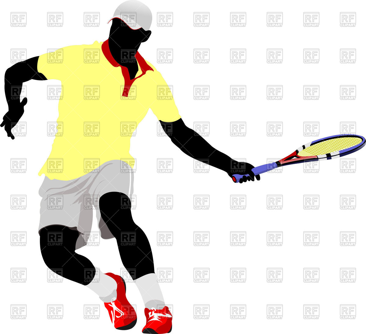 1200x1097 Silhouette Of Tennis Player In Action Vector Image Of People