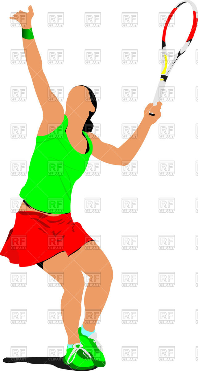642x1200 Silhouette Of Woman Tennis Player In Action Vector Image Of People