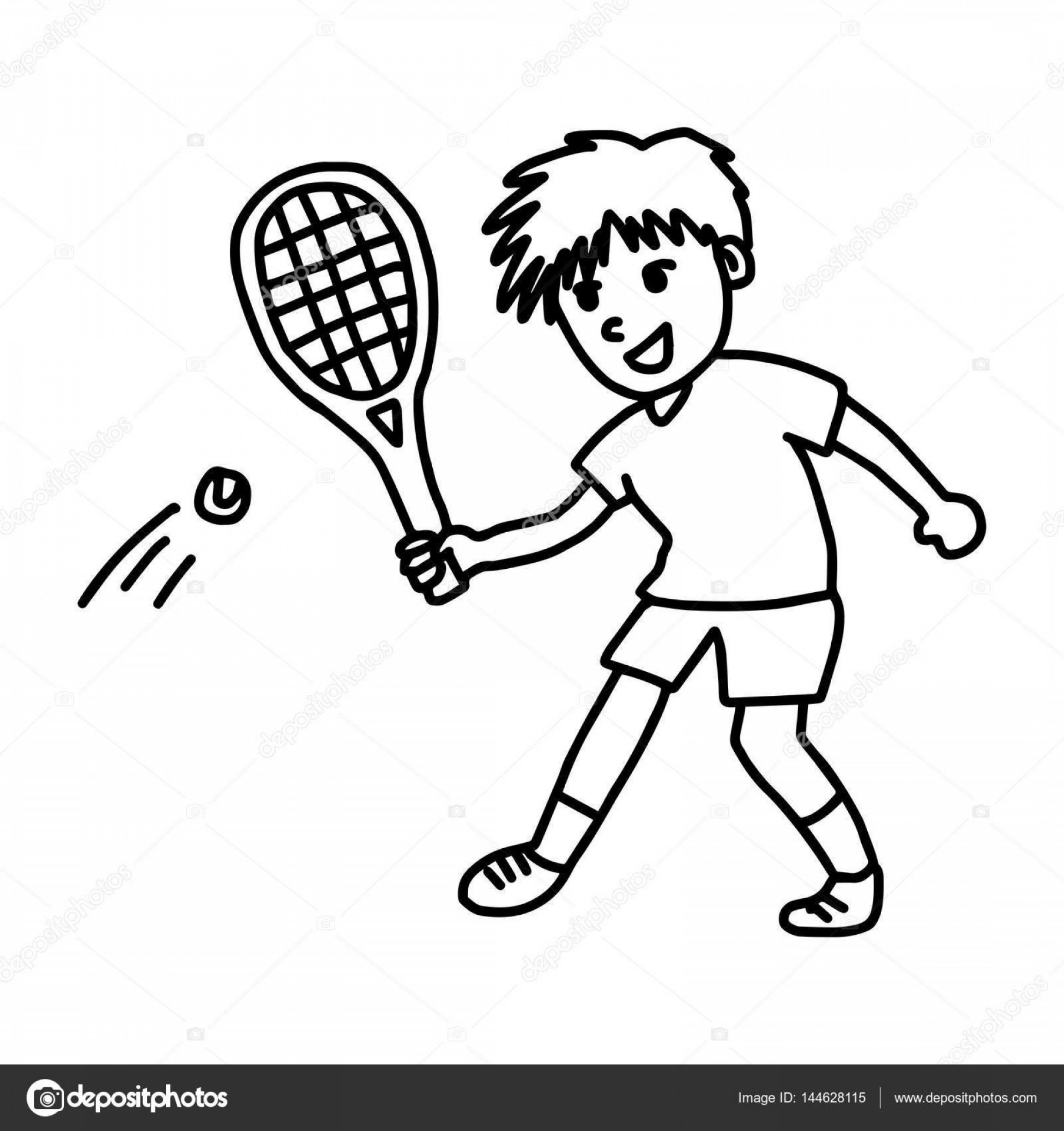 2304x2448 Stock Illustration Tennis Player Vector Illustration Sketch