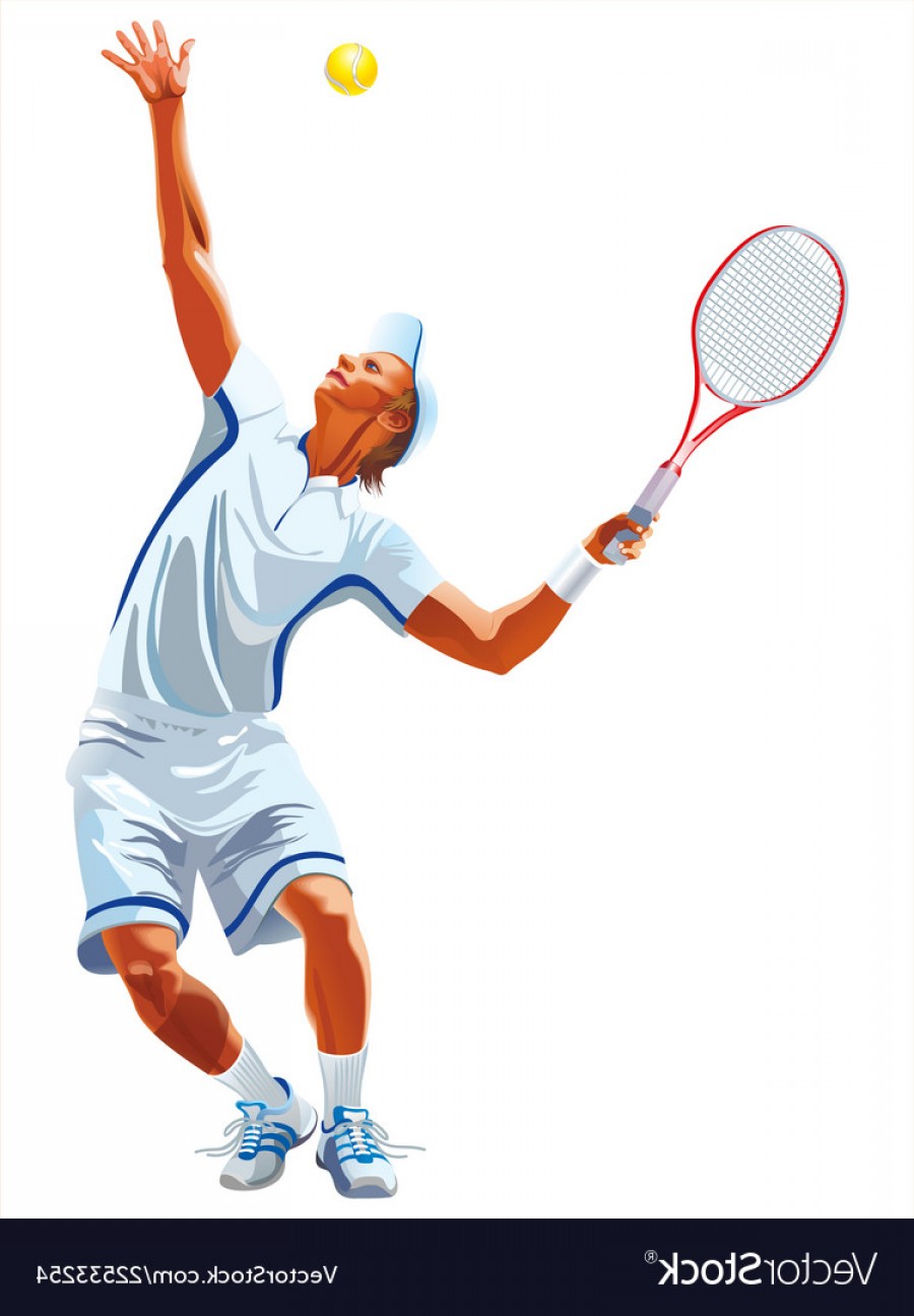900x1296 Attractive Male Tennis Player Hitting The Tennis Vector Cqrecords