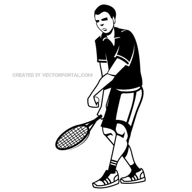 660x660 Tennis Player Vector Drawing Free Graphics Uihere
