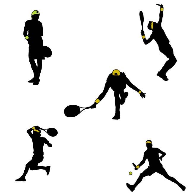 660x660 Tennis Player Vector Silhouettes