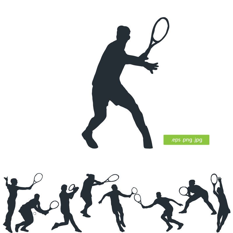 800x800 Tennis Player Vector Silhouette