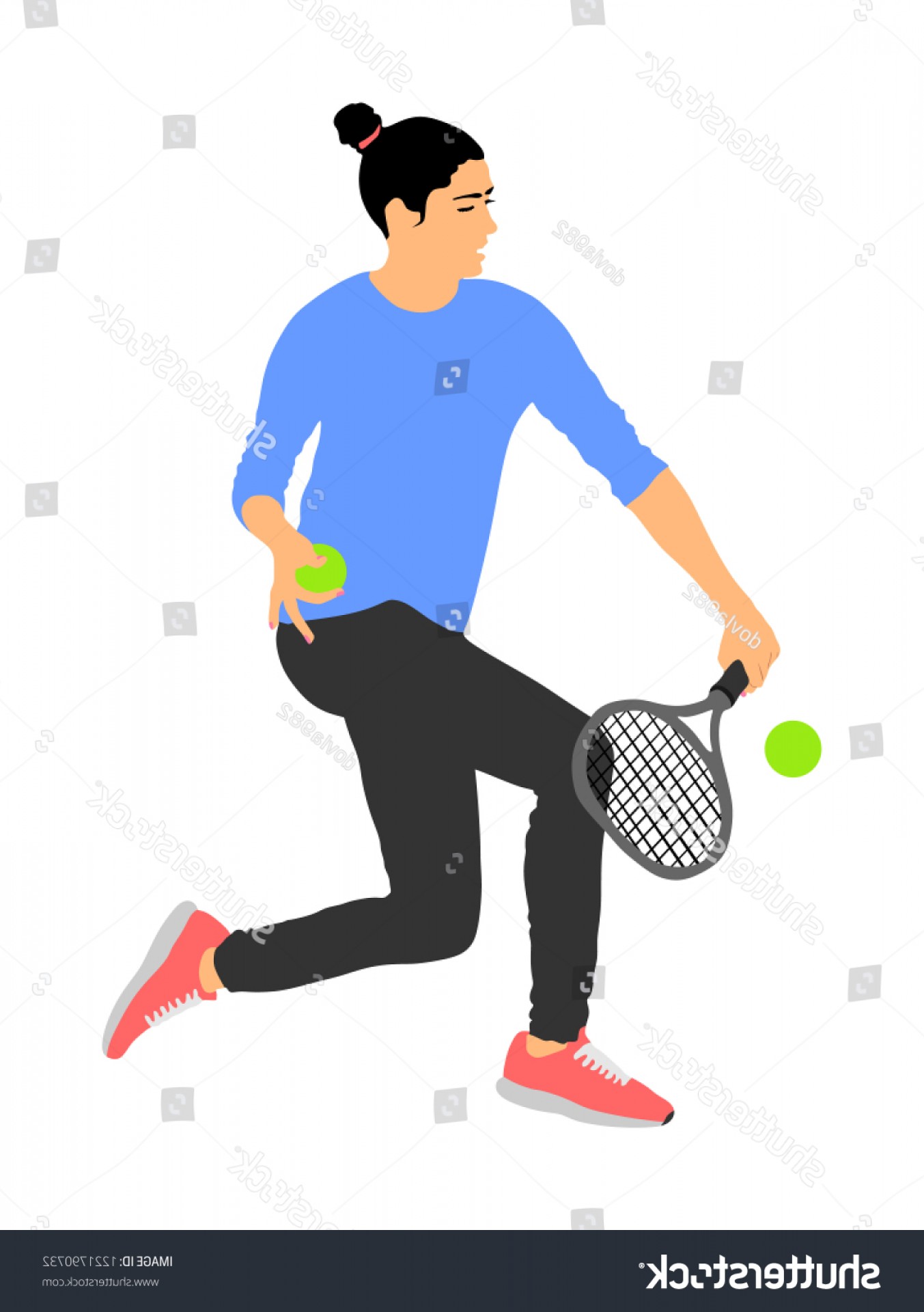 1353x1920 Woman Tennis Player Vector Lamaison
