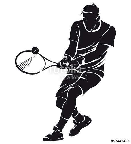 455x500 Tennis Player, Silhouette Stock Image And Royalty Free Vector