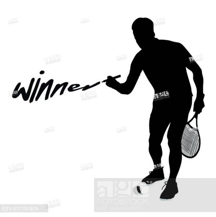700x702 Tennis Player Vector Silhouette, Stock Vector, Vector And Low
