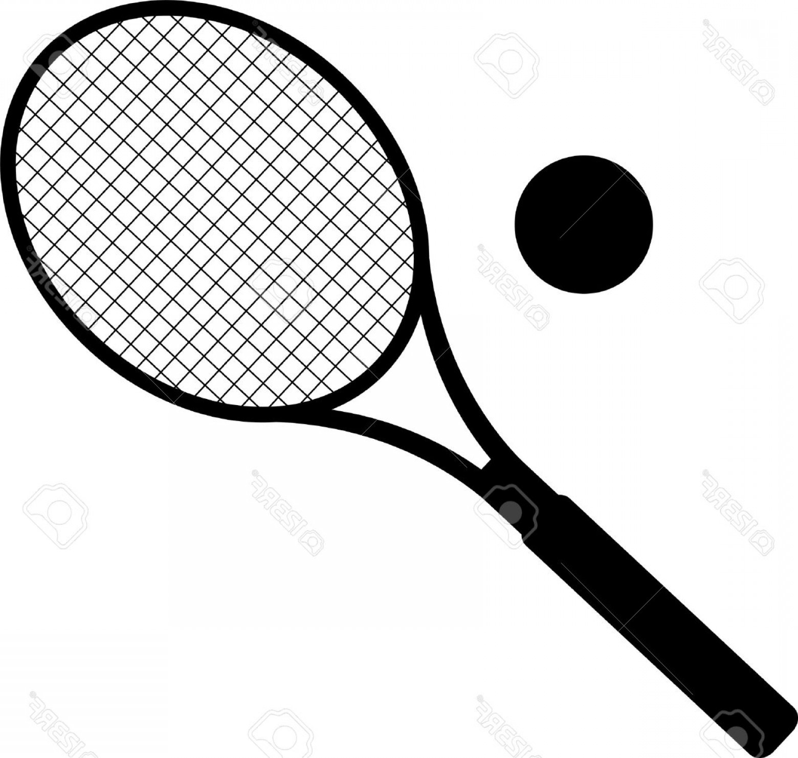 1560x1482 Photostock Vector Silhouette Of Tennis Racket Vector Illustration