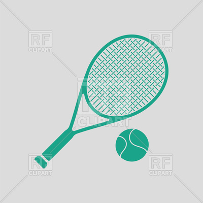400x400 Tennis Racket And Ball On Gray Background Vector Image Of Sport