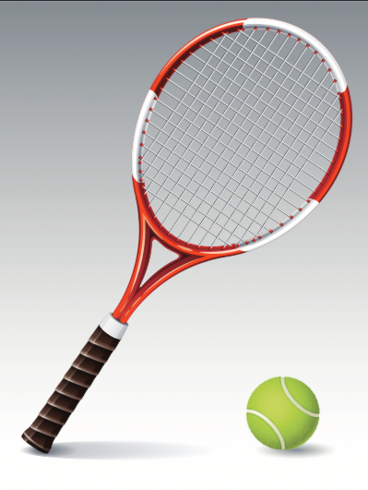 368x490 Tennis Racket And Tennis Ball Illustration