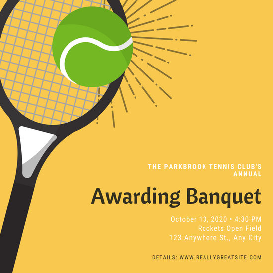 550x550 Yellow With Black Tennis Racket And Ball Vector And Banquet