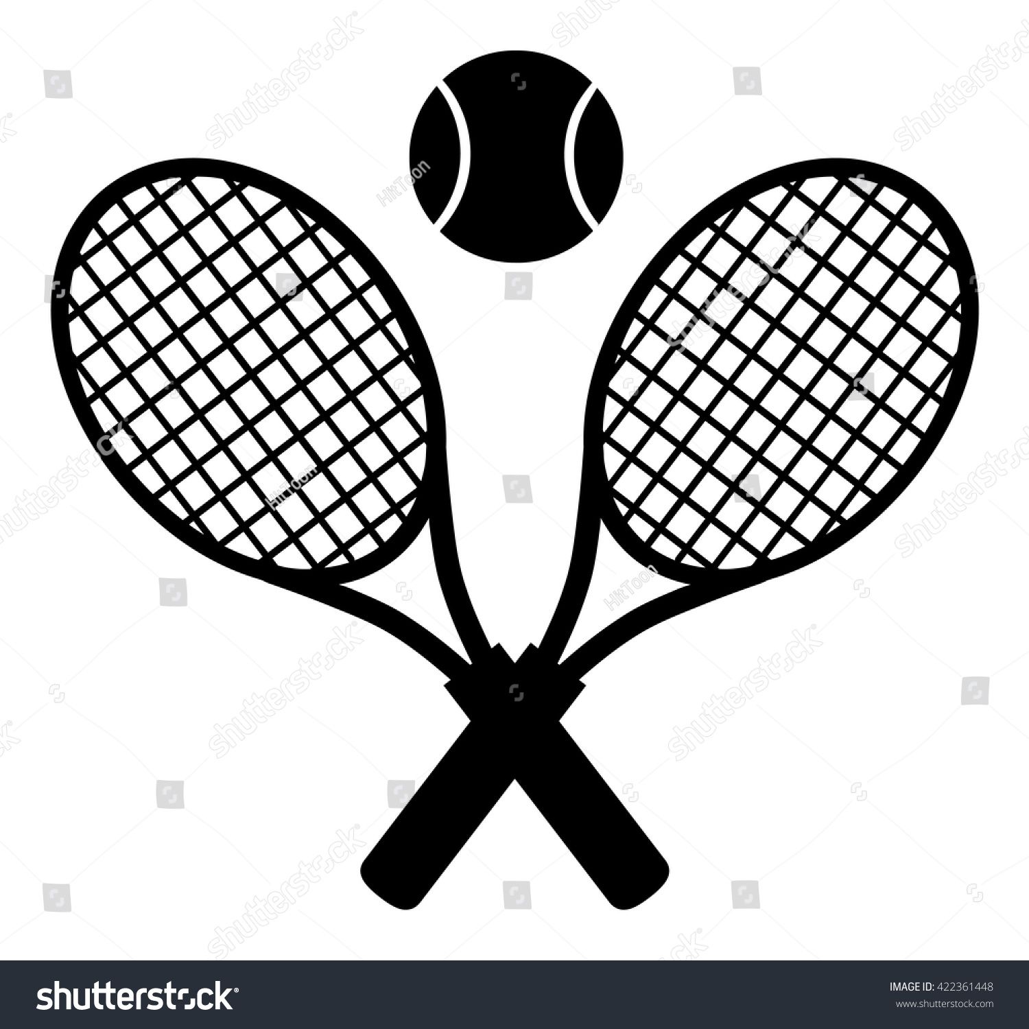 1500x1500 Crossed Racket And Tennis Ball Black Silhouette Vector