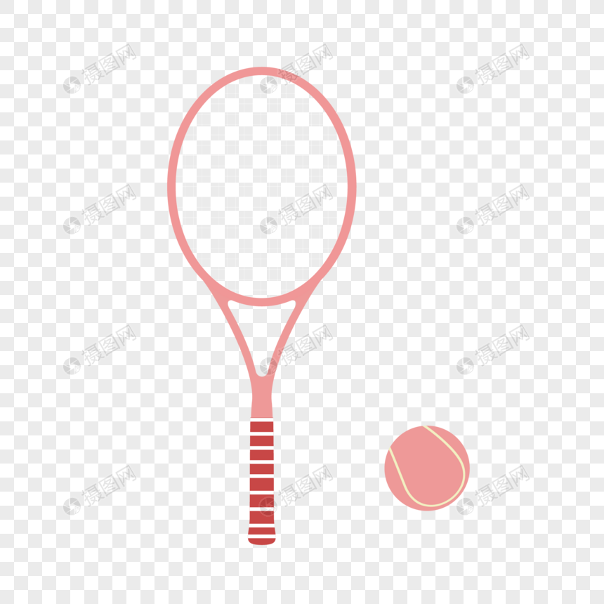 860x860 Vector Illustration Cartoon Pink Tennis Racket And Tennis Png