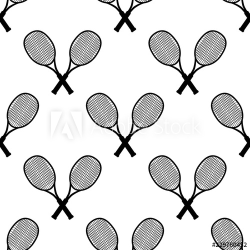 500x500 Tennis Racquet, Vector Illustration Tennis Design Over White