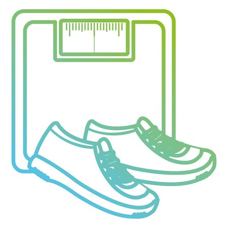 Scale Balance Gym With Tennis Shoes Vector Illustration Design 450x450 Scale Balance Gym With Tennis Shoes Vector Illustration Design