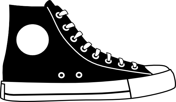 Tennis Shoe Clip Art Black And White Black Hightop Shoe Clip Art 600x351 Tennis Shoe Clip Art Black And White Black Hightop Shoe Clip Art