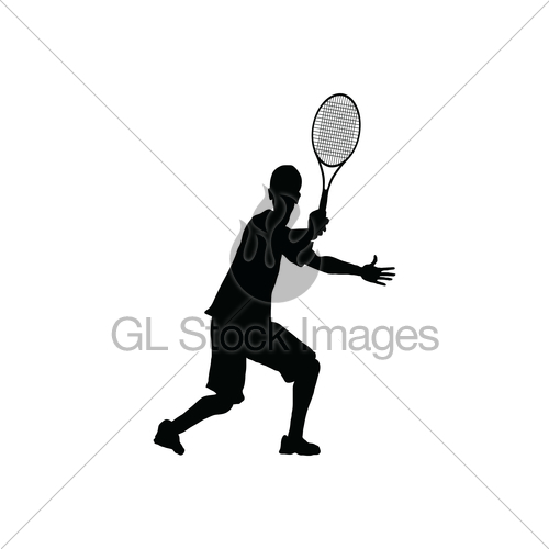 500x500 Tennis Silhouette Gl Stock Images