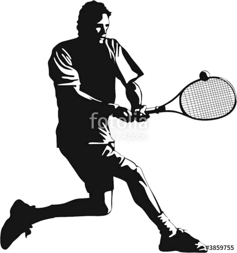 468x500 Tennis Man Silhouette Stock Image And Royalty Free Vector