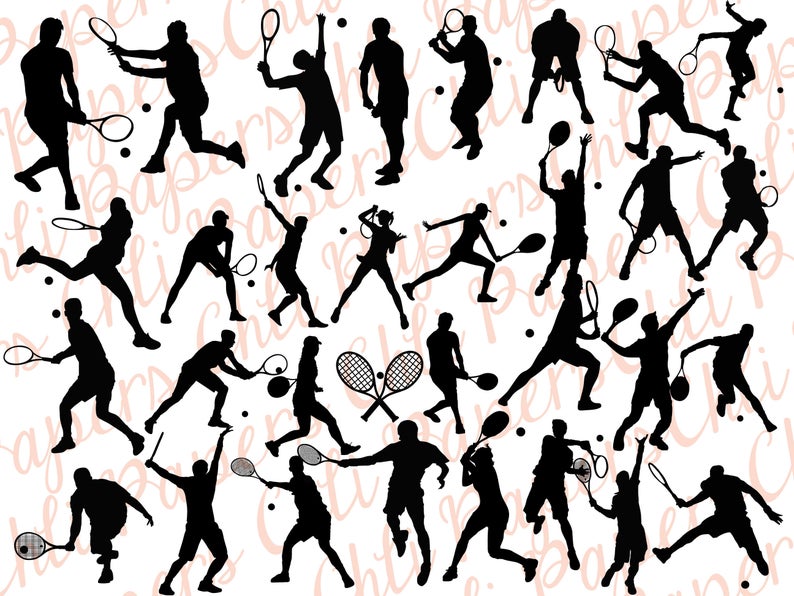794x596 Tennis Silhouettes Clipart Tennis Silhouettes Etsy