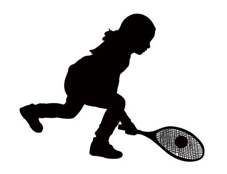 450x346 Kid Playing Tennis, Silhouette Vector Royalty Free Vector Graphics