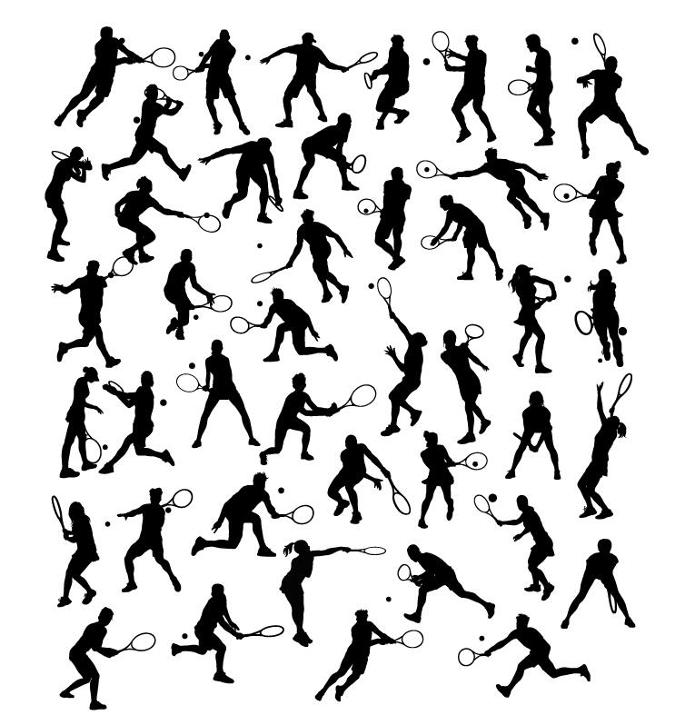 765x787 Tennis Ball Silhouette Vector Set Free Download