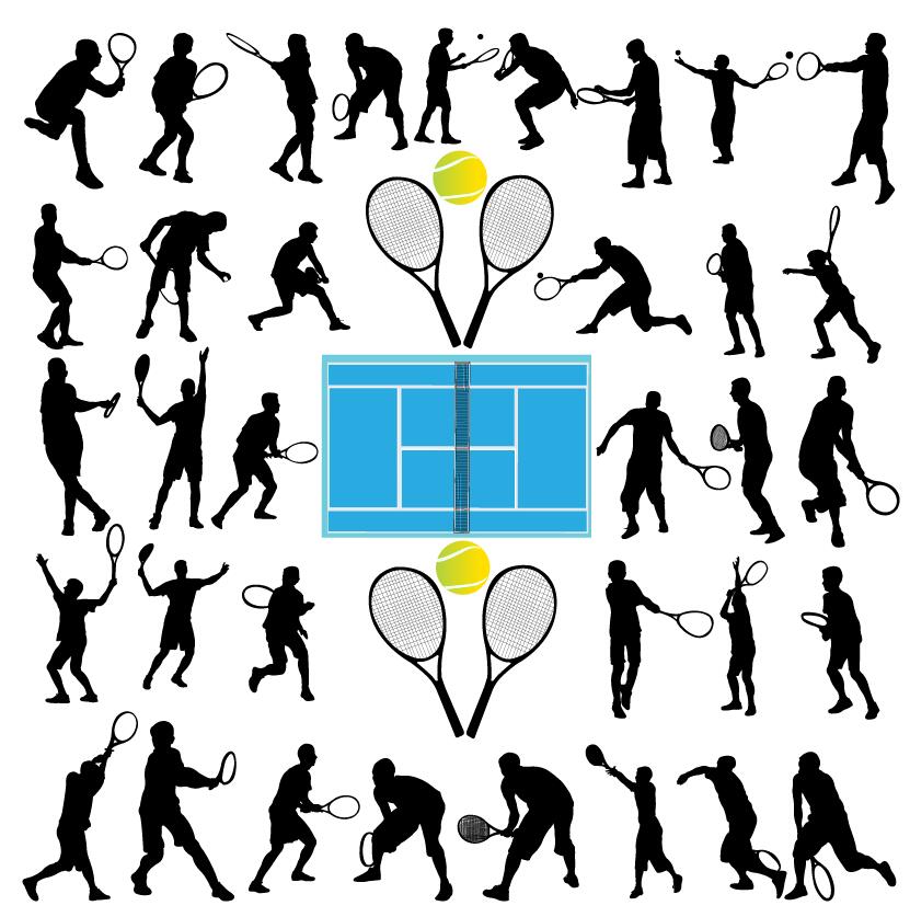 831x837 Tennis Ball Silhouette Vector Set Free Download
