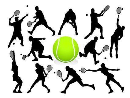 425x319 Free Action Figures Tennis Silhouette Files, Vectors