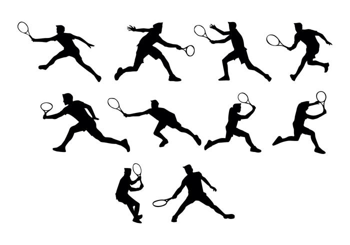 700x490 Free Tennis Silhouettes Vector Stock Images