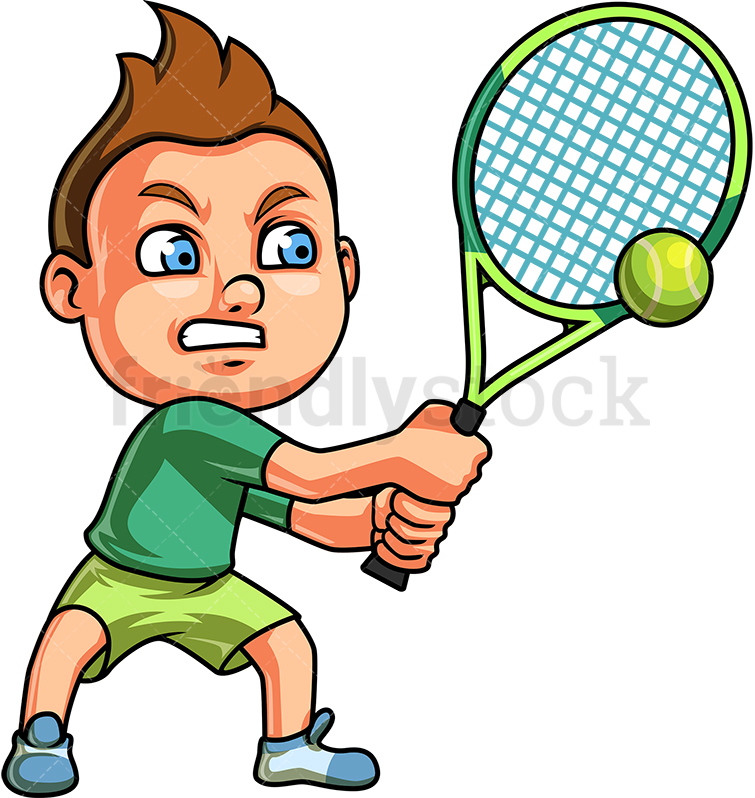 755x798 Little Boy Playing Tennis Cartoon Clipart Vector