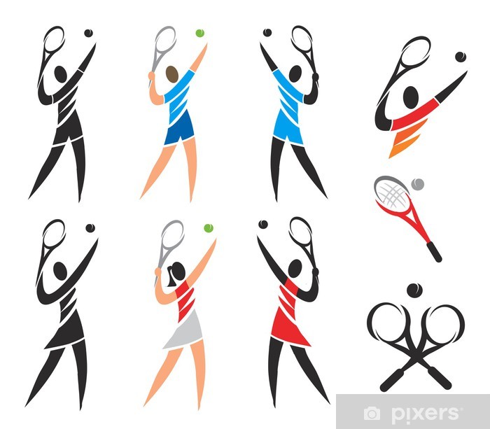 700x613 Tennis Icons Symbols Set Of Black And Colorful Icons Of Tennis