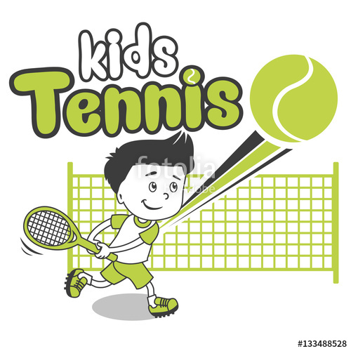 500x500 Young Boy Boy Playing Tennis Kids Tennis Vector Illustration