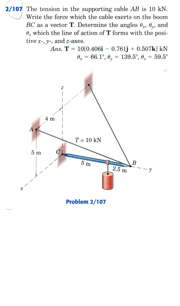 604x1024 Solved The Tension In The Supporting Cable Ab Is
