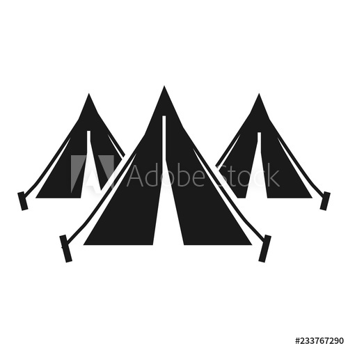 500x500 Refugee People Tent Camp Icon Simple Illustration Of Refugee