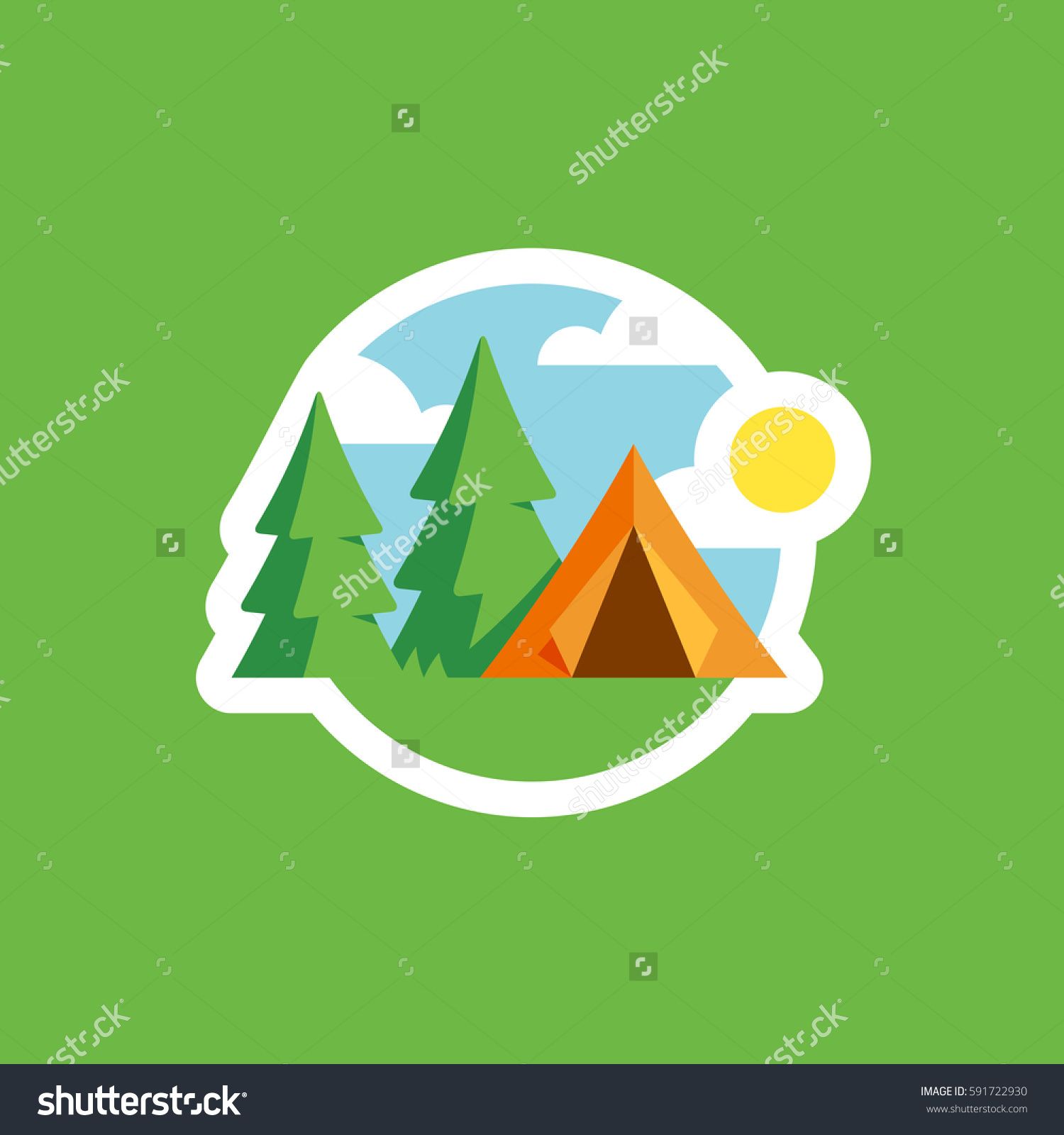 1500x1600 Tent Camping Vector Illustrated Icon Graphic