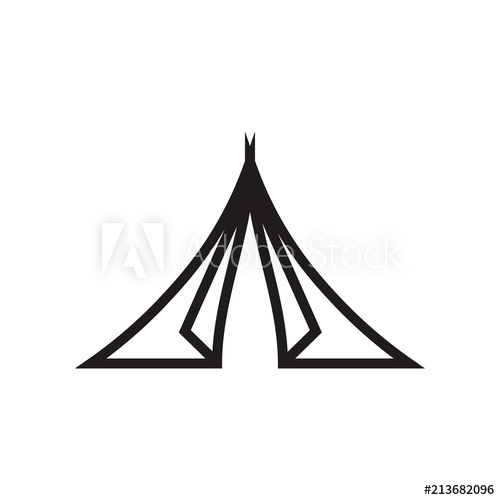 500x500 Tent Icon Vector Sign And Symbol Isolated On White Background