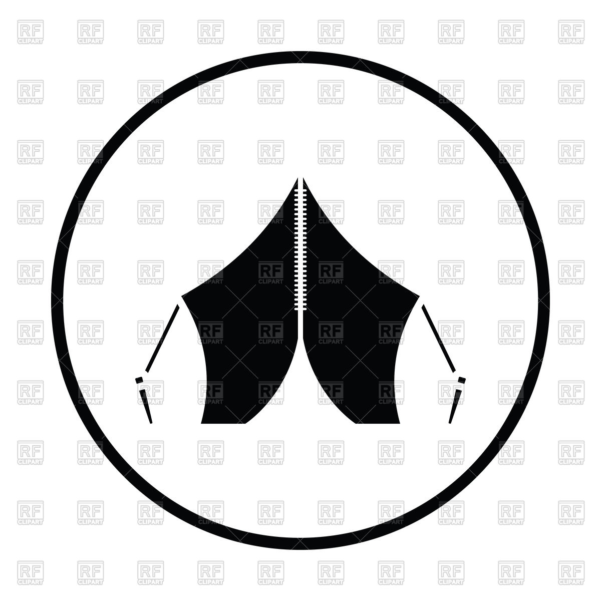 1200x1200 Thin Circle Design Of Touristic Tent Icon Vector Image Of Icons