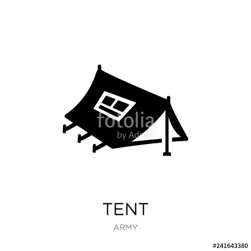 500x500 Tent Icon Vector On White Background, Tent Trendy Filled Icons F