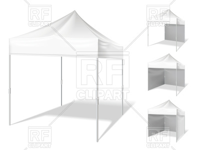 400x300 Mockup Of White Realistic Tent Vector Image Of Objects