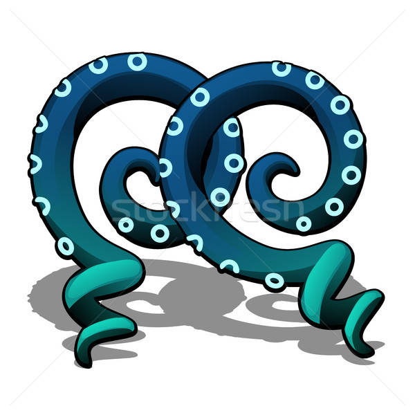 600x600 Blue Octopus Tentacle Isolated On A White Background Vector