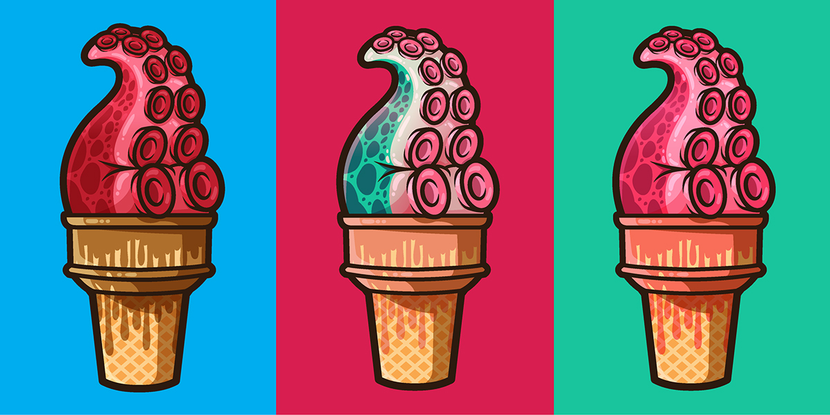 1200x600 Tentacle Treats Vector Illustration On Behance