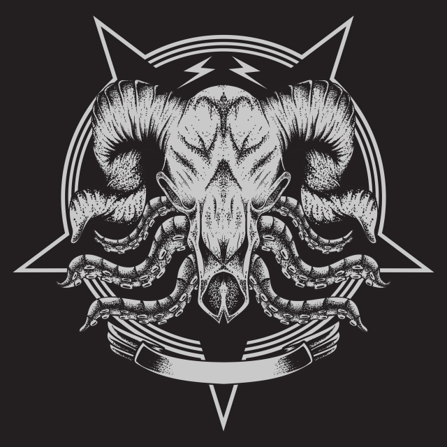 640x640 Bull Bone Tentacle Vector Illustration, Animal, Background, Black