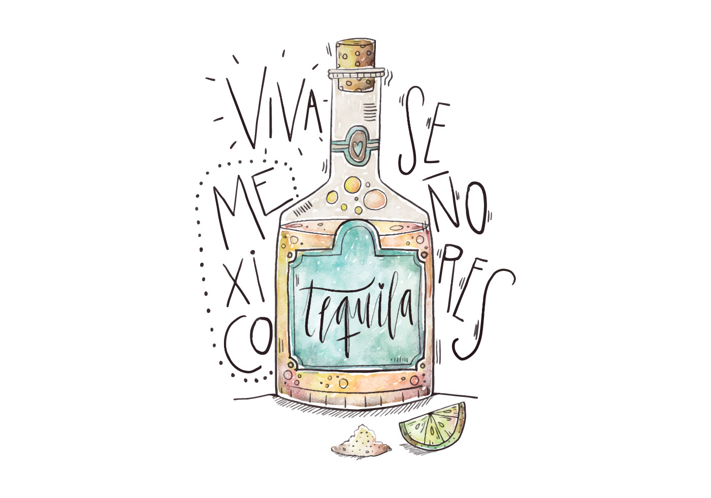 1400x980 Tequila Free Vector Art