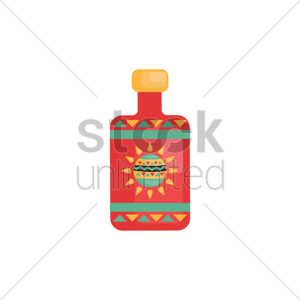 600x600 Tequila Bottle Vector Image